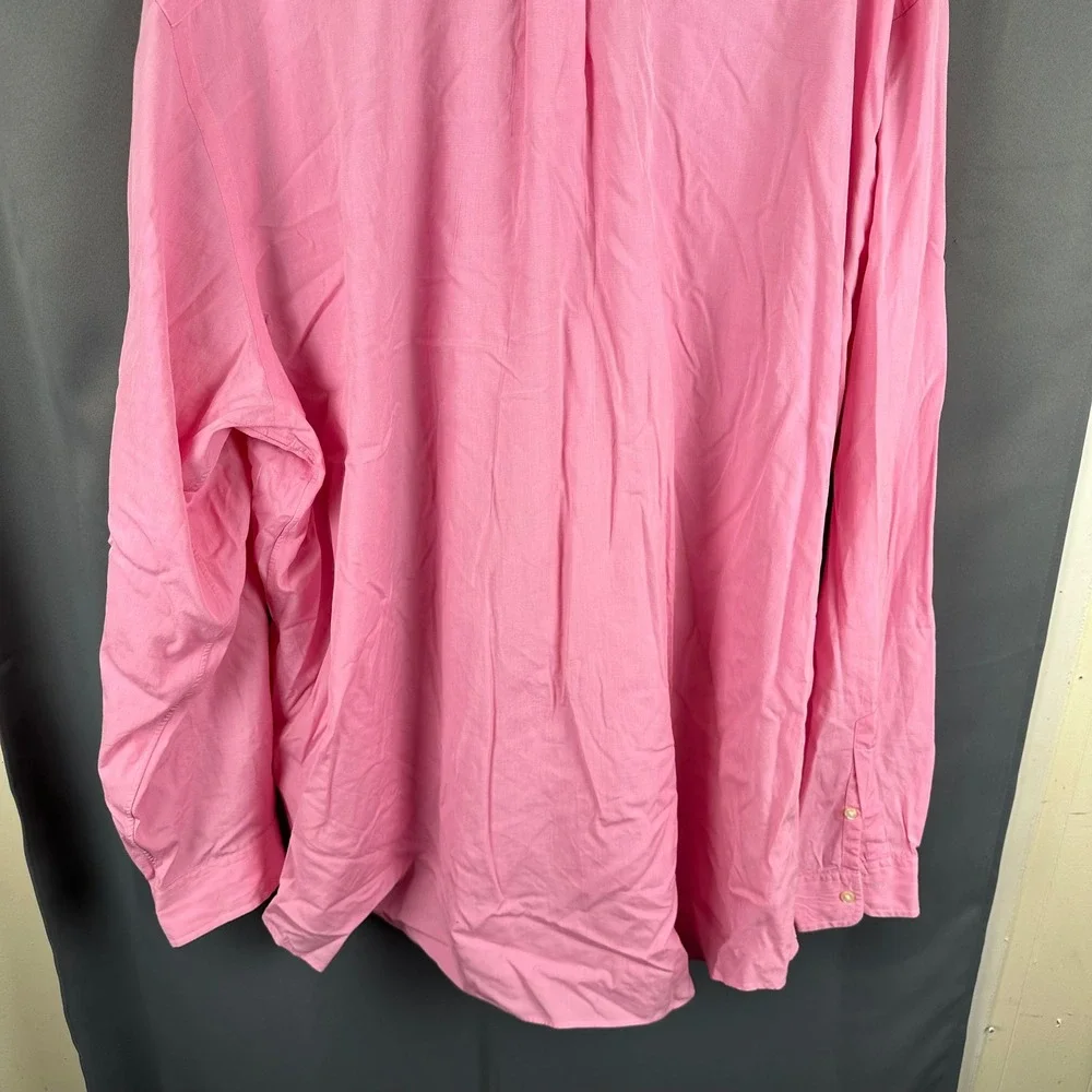 Polo Ralph Lauren Mens 4XLT Pink Classic Fit Button Down Shirt Long Sleeve Pony